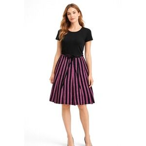 Vintage 90s/Y2K Uniform John Paul Richard Silk Womens Skirt Sz 8 Polka Dots